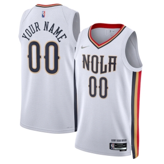 Men's New Orleans Pelicans Nike White 2021-22 Swingman Custom Jersey - City Edition