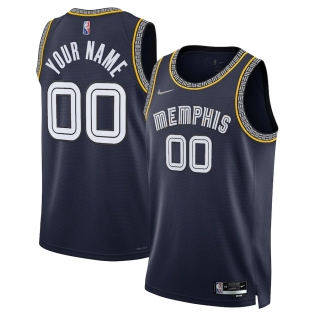 Men's Memphis Grizzlies Nike Navy 2021-22 Swingman Custom Jersey - City Edition