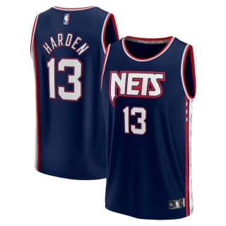 Men's Brooklyn Nets James Harden Fanatics Branded Navy 2021-22 Fast Break Replica Jersey - City Edition