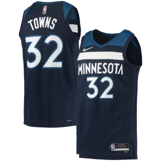 Men's Minnesota Timberwolves Karl-Anthony Towns Nike Navy 2021-22 Diamond Swingman Jersey - Icon Edition