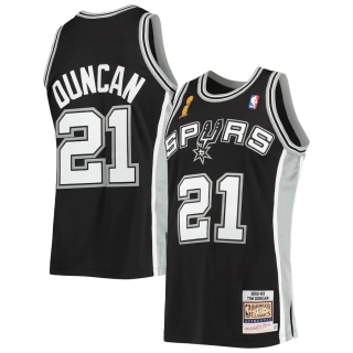Men's San Antonio Spurs Tim Duncan Mitchell & Ness Black 2002-03 Hardwood Classics Authentic Jersey