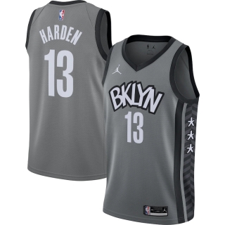 Men's Brooklyn Nets James Harden Jordan Brand Gray 2020-21 Swingman Jersey - Statement Edition