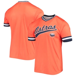 Men's Houston Astros Stitches Orange Navy Cooperstown Collection V-Neck Team Color Jersey