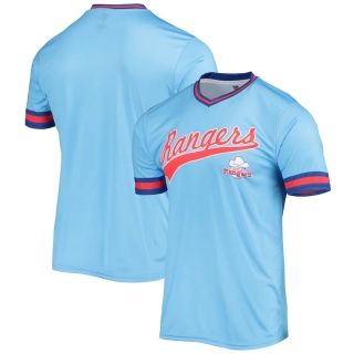 Men's Texas Rangers Stitches Blue Royal Cooperstown Collection V-Neck Team Color Jersey