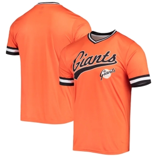 Men's San Francisco Giants Stitches Orange Black Cooperstown Collection V-Neck Team Color Jersey