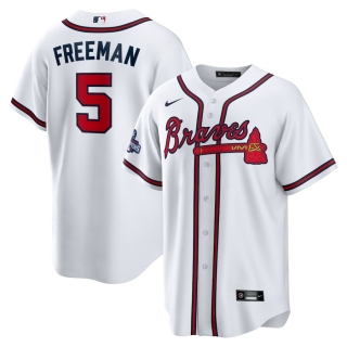 Men's Atlanta Braves Freddie Freeman Nike White 2021 World Series Champions Patch Replica Player Jersey