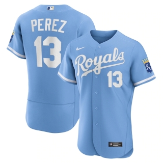 Men's Kansas City Royals Salvador Pérez Nike Light Blue 2022 Alternate Authentic Player Jersey