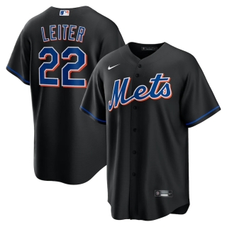 Men's New York Mets Al Leiter Nike Black 2022 Alternate Replica Player Jersey