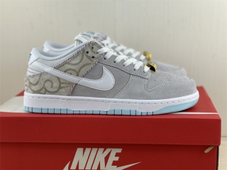Authentic Nike Dunk Low “White Barber Shop”