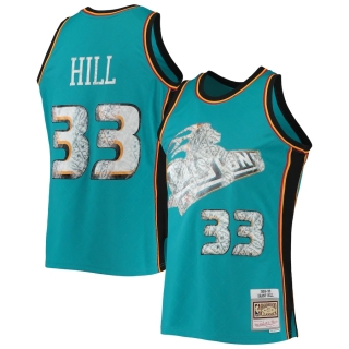 Men's Detroit Pistons Grant Hill Mitchell & Ness Teal 1996-97 Hardwood Classics NBA 75th Anniversary Diamond Swingman Jersey