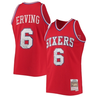 Men's Philadelphia 76ers Julius Erving Mitchell & Ness Red 1996-97 Hardwood Classics NBA 75th Anniversary Diamond Swingman Jersey
