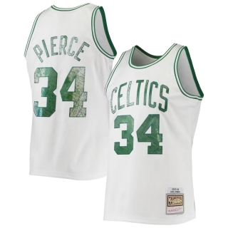 Men's Boston Celtics Paul Pierce Mitchell & Ness White 1996-97 Hardwood Classics NBA 75th Anniversary Diamond Swingman Jersey