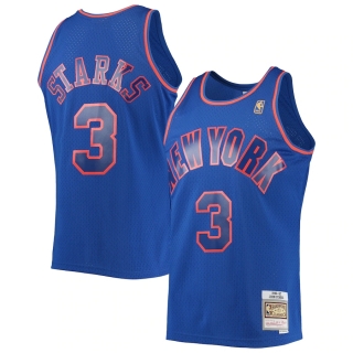 Men's New York Knicks John Starks Mitchell & Ness Blue 1996-97 Hardwood Classics Swingman Jersey