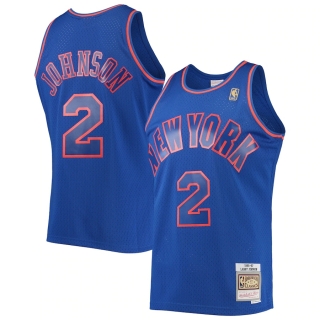 Men's New York Knicks Larry Johnson Mitchell & Ness Blue 1996-97 Hardwood Classics Swingman Jersey