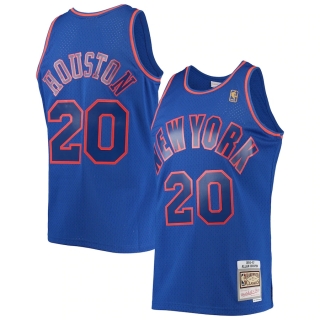 Men's New York Knicks Allan Houston Mitchell & Ness Blue 1996-97 Throwback Dark Swingman Jersey