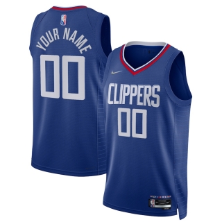 Men's LA Clippers Nike Royal 2021-22 Diamond Swingman Custom Jersey - Icon Edition