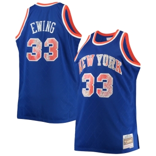 Men's New York Knicks Patrick Ewing Mitchell & Ness Blue Big & Tall 1991-92 NBA 75th Anniversary Diamond Swingman Jersey
