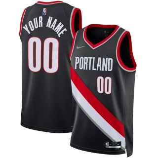 Men's Portland Trail Blazers Nike Black 2021-22 Diamond Swingman Custom Jersey - Icon Edition