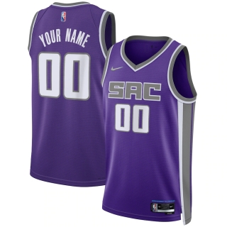 Men's Sacramento Kings Nike Purple 2021-22 Diamond Swingman Custom Jersey - Icon Edition