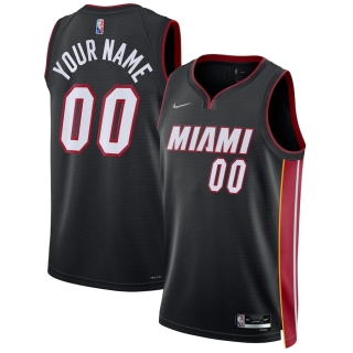Men's Miami Heat Nike Black 2021-22 Diamond Swingman Custom Jersey - Icon Edition
