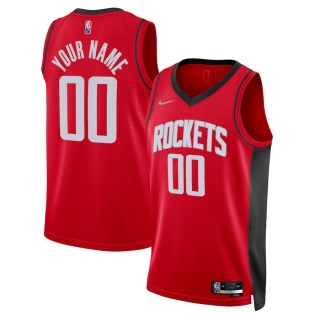 Men's Houston Rockets Nike Red 2021-22 Diamond Swingman Custom Jersey - Icon Edition