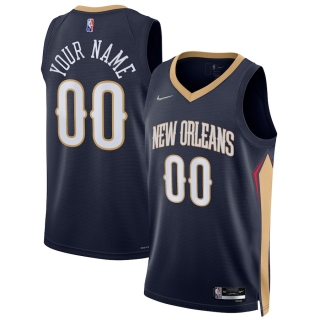 Men's New Orleans Pelicans Nike Navy 2021-22 Diamond Swingman Custom Jersey - Icon Edition