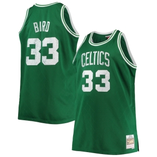 Men's Boston Celtics Larry Bird Mitchell & Ness Kelly Green Big & Tall 1985-86 NBA 75th Anniversary Diamond Swingman Jersey