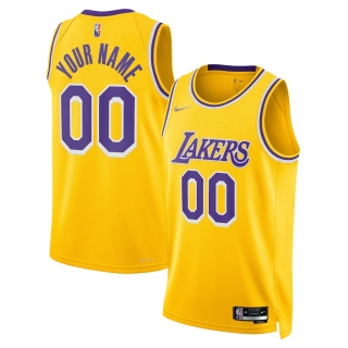 Men's Los Angeles Lakers Nike Gold 2021-22 Diamond Swingman Custom Jersey - Icon Edition