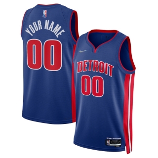 Men's Detroit Pistons Nike Blue 2021-22 Diamond Swingman Custom Jersey - Icon Edition