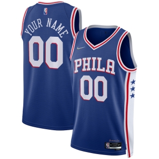 Men's Philadelphia 76ers Nike Royal 2021-22 Diamond Swingman Custom Jersey - Icon Edition
