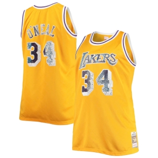 Men's Los Angeles Lakers Shaquille O'Neal Mitchell & Ness Gold Big & Tall 1996-97 NBA 75th Anniversary Diamond Swingman Jersey