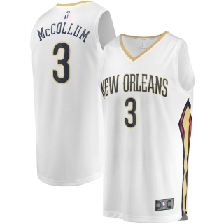 Men's New Orleans Pelicans CJ McCollum Fanatics Branded White 2021-22 Fast Break Replica Player Jersey - Association Edition