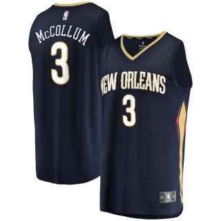 Men's New Orleans Pelicans CJ McCollum Fanatics Branded Navy 2021-22 Fast Break Replica Player Jersey - Icon Edition