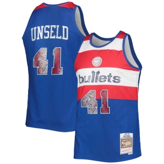Men's Washington Bullets Wes Unseld Mitchell & Ness Blue 1977-78 Hardwood Classics NBA 75th Anniversary Diamond Swingman Jersey