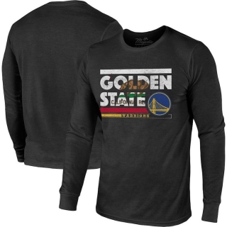 Golden State Warriors Majestic Threads City and State Tri-Blend Long Sleeve T-Shirt - Black_265545