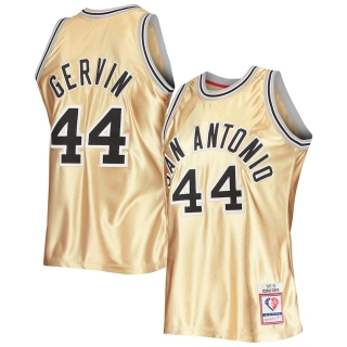 Men's San Antonio Spurs George Gervin Gold Mitchell & Ness 75th Anniversary 1977-78 Hardwood Classics Swingman Jersey