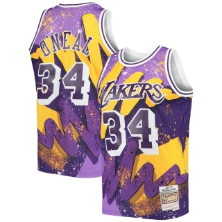 Men's Los Angeles Lakers Shaquille O'Neal Mitchell & Ness Purple Hardwood Classics 1996-97 Hyper Hoops Swingman Jersey