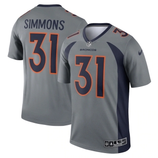 Men's Denver Broncos Justin Simmons Nike Gray Inverted Legend Jersey