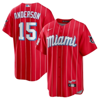 Men's Miami Marlins Brian Anderson Nike Red 2021 City Connect Replica Player Jersey