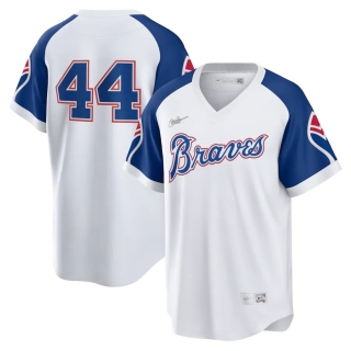Men's Atlanta Braves Hank Aaron Nike White Home Cooperstown Collection Player Jersey