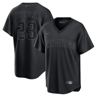 Men's San Diego Padres Fernando Tatis Jr Nike Black Pitch Black Fashion Replica Player Jersey