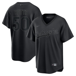 Men's Los Angeles Dodgers Mookie Betts Nike Black Pitch Black Fashion Replica Player Jersey