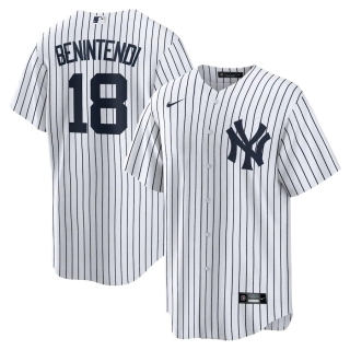 Men's New York Yankees Andrew Benintendi Nike White Navy Home Replica Player Jersey