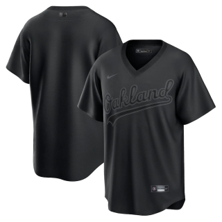 Men's Oakland Athletics Nike Black Pitch Black Fashion Replica Jersey