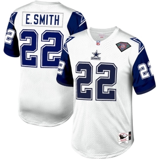 Men's Dallas Cowboys Emmitt Smith Mitchell & Ness White Navy 1994 Authentic Retired Player Jersey