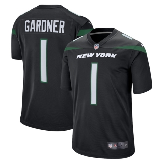 Men's New York Jets Ahmad Sauce Gardner Nike Black 2022 NFL Draft First Round Pick Game Jersey