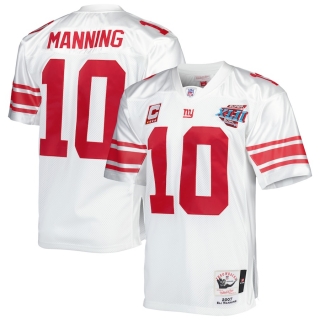 Men's New York Giants Eli Manning Mitchell & Ness White Super Bowl XLII Authentic Throwback Retired Player Jersey
