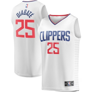 Men's LA Clippers Moussa Diabaté Fanatics Branded White Fast Break Player Jersey - Association Edition