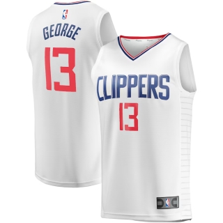 Men's LA Clippers Paul George Fanatics Branded White Fast Break Player Jersey - Association Edition