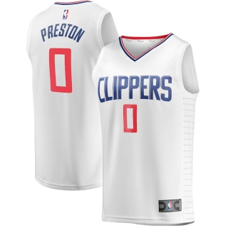 Men's LA Clippers Jason Preston Fanatics Branded White Fast Break Player Jersey - Association Edition